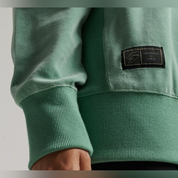 SUPERDRY Code S Logo Velour Oversized Crew in Mint Green Size XS/S - Picture 2 of 13